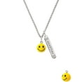 thumbnail image 2 of Delight Jewelry Resin Small 3-D Happy Face Silvertone Guardian Angel Bar Charm Necklace, 23", 2 of 4