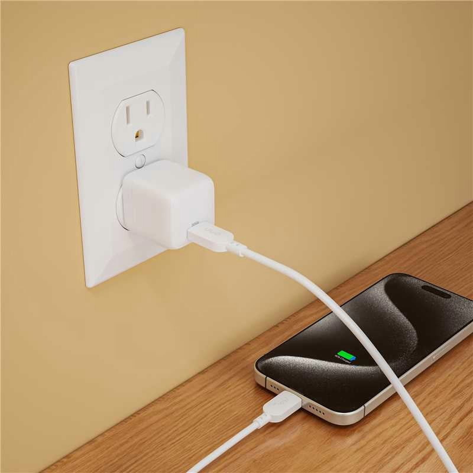(5 pack) onn 20W Single USB-C Port Wall Fast Charger with 3ft C-C Cable, USB-IF Certified,Foldable Plug, White