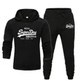 thumbnail image 4 of Otoño Invierno nueva impresión hombres mujeres moda Casual chándales al aire libre Fitness trotar conjuntos con capucha deportes Harajuku Sudadera con capucha + pantalones traje, 4 of 5