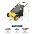 thumbnail image 2 of GARVEE 26 in Push Lawn Sweeper,Wheel-Driven Manual Leaf & Grass Collector,7 cu ft Collection Bag,10-Position Height Adjustable, 2 of 8
