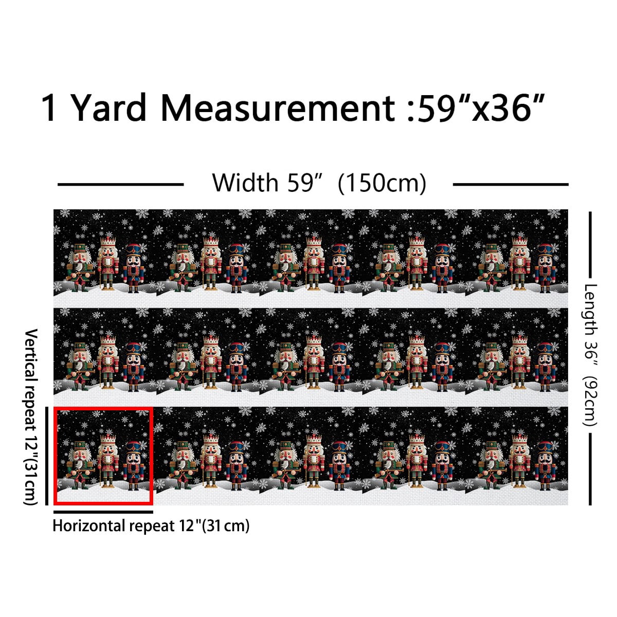 Castle Fairy Teenager Christmas Nutcracker Fabric by the Yard 2 Yards,Winter Snowflake Room Decor Fabric by the Yard,Festival Xmas Sewing Fabric,Microfiber Bedroom Decor