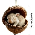 thumbnail image 3 of Pine Cone Animal Ornament, Woodland Acorn Forest Animal for Christmas Tree Decoration, 2D Acrylic Sleeping Animals Decor for Holiday Home Keepsake Gifts (1, Coffee Bunny), 3 of 13