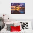 thumbnail image 5 of Orinice Ocean Seascape Canvas Wall Art: Coastal Sea Picture Tropical Palm Tree Theme Artwork Sunset Beach Scene Painting Print for Living Room   16x12in, 5 of 6