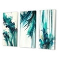 thumbnail image 3 of Designart "Turquoise Tropics - A Celebration of Joy II" Abstract Liquid Ink Wall Art Set Of 3 - Modern Blue Gallery Set For Office Decor, 3 of 6