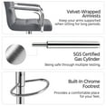 thumbnail image 5 of Alden Design Adjustable Modern Velvet Bar Stools with Swivel, Set of 2, Dark Gray, 5 of 7