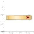 thumbnail image 2 of 14K Yellow Gold bracelet Medical Alert Red 6.5 mm Epoxy Enameled ID Off Ctr Plate # 817, 2 of 3