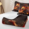 thumbnail image 4 of Feelyou Volcano Red Mountain Dragon Twin Quilt Set for Boys Men, Dark Sky Animal Twin Coverlet Set, Orange, 2 Pieces, 4 of 7