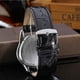 thumbnail image 4 of Reloj de pulsera mecánico automático para hombre con correa de PU (negro y plateado), 4 of 5