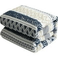 thumbnail image 2 of Nanshing Vina 7 Piece Contemporary Striped Comforter Set, Navy, King, 2 of 5