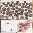 thumbnail image 3 of 1box 50Pcs 5 Styles 1-Hole Alloy Shank Buttons Flat Round with Flower Coffee 15~25x8~10mm Hole: 2.2mm 10pcs/style DIY, 3 of 7
