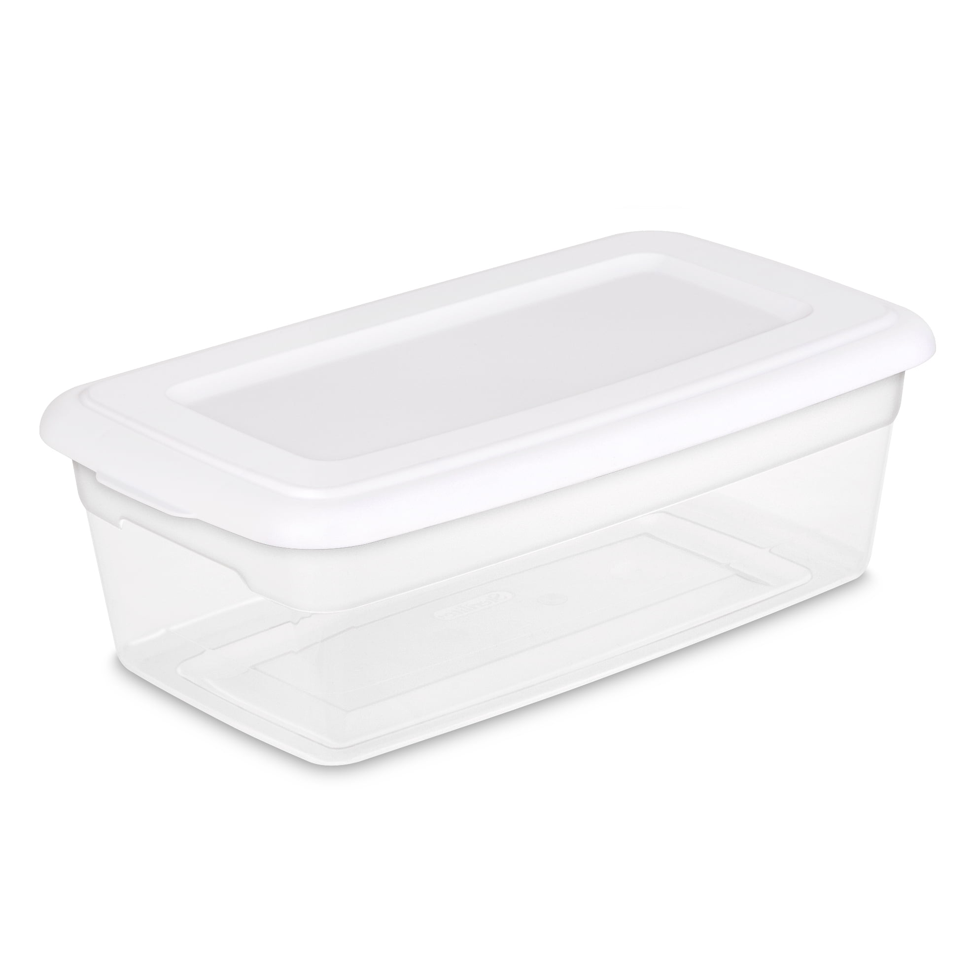 Sterilite 6 Qt. Clear Plastic Storage Box with White Lid