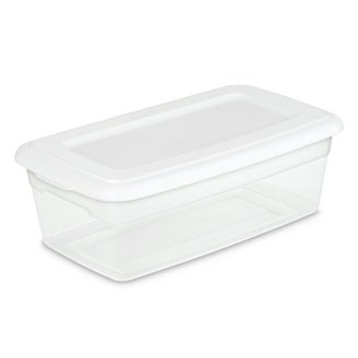 Sterilite 12 Clear Storage Box, White Plastic for Shoes