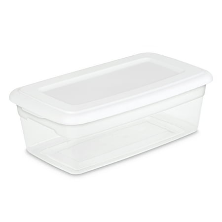 Sterilite 6-Quart (5.7 L) Storage Box, White (Best Price Plastic Storage Boxes)