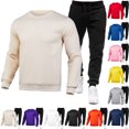 thumbnail image 5 of guisaled Men Crew Neck Sweatsuits Long Sleeve Pullover Jogging Tracksuit 2 Piece Athletic Casual Solid Color Sweatshirt And Sweatpants Deals, 5 of 6