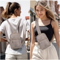 thumbnail image 2 of UTO Small Backpack Purse for Women Crossbody Sling Bags Vegan Leather Fashion Chest Bag Daypack for Traveling(Muddy gray), 2 of 9