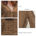 thumbnail image 2 of Top De Manga Larga De Encaje Para Mujer, Blusa De Encaje Para Mujer Suave, Elegante, Cómoda, Elegante Para Ir De Compras ANGGREK Marrón 2XL, 2 of 6