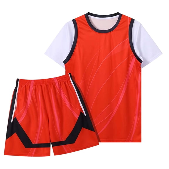 Gaexia Girls Training Sports Teamwear Outfit Set For Casual Summer Play Breathable Blend Wicking Elastic Waistband Shorts Pockets Comfort