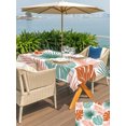 thumbnail image 5 of Outdoor Tablecloths with Umbrella Hole & Zipper, Turquoise Orange Palm Leaves Rectangle Tablecloth 52x70 Inch, Tropical Botanical Summer Waterproof Table Cloth, Patio/Pool/Picnic Table Covers, 5 of 8