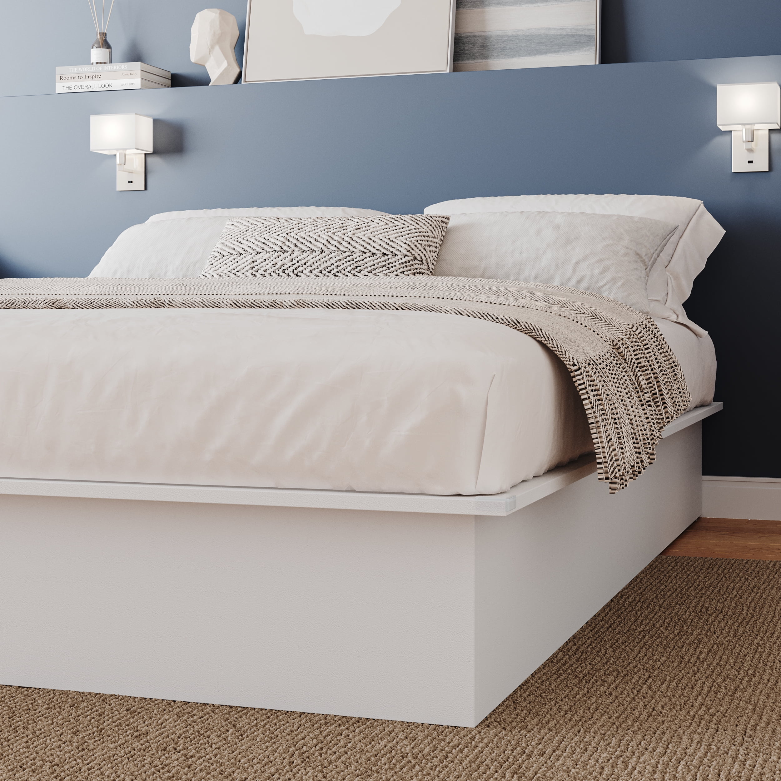 Nexera Valere Queen Size Platform Bed Frame, White