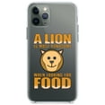thumbnail image 1 of DistinctInk Clear Shockproof Hybrid Case for iPhone 11 (6.1" Screen) - TPU Bumper Acrylic Back Tempered Glass Screen Protector - Lion is Most Handsome When Looking for Food, 1 of 1