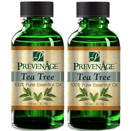 Tea Tree Essential Oil Aromatherapy - Premium Grade - Made with 100% Pure Therapeutic Grade Essential Oils 30 mL / 1 Oz by Prevenage Made in USA / Fast Shipping Pack of 2