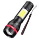 thumbnail image 2 of Fiudx Linterna Led Recargable Por Usb, Haz de Alta Potencia, Impermeable, Brillo Ajustable, Zoom Telescópico, Lámpara Portátil Compacta, Ideal para Actividades Al Aire Libre, Kit de Emergencia, 10 W, 2 of 6