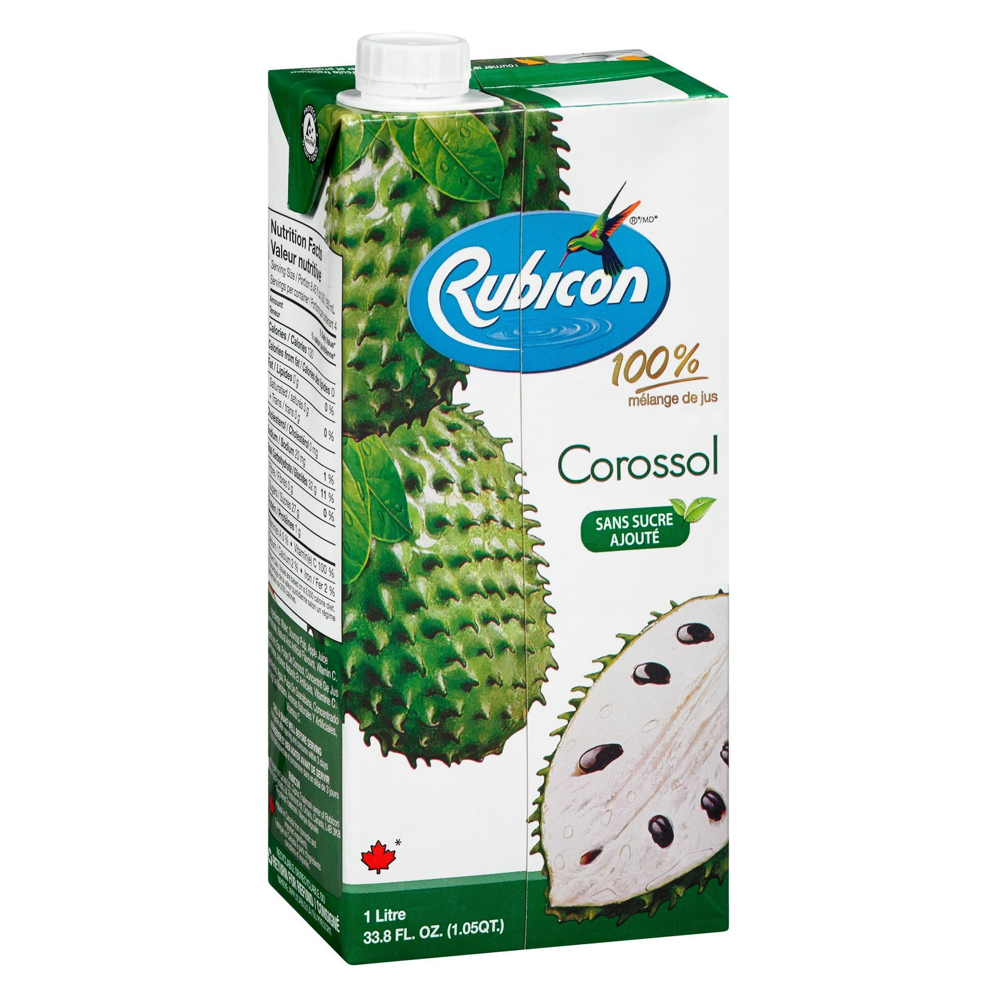 Jus de fruits mélangés 100 % Rubicon à saveur de corossol sans sucre ajouté 1 l
