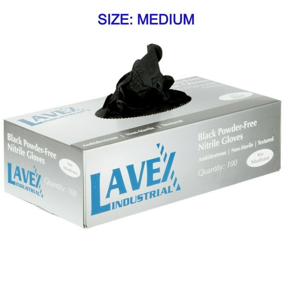 Lavex Industrial Nitrile 5 Mil Thick Powder-Free Textured Gloves - Medium 100pcs per box