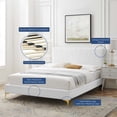 thumbnail image 4 of Platform Bed Frame, Queen Size, Velvet, White, Modern Contemporary Urban Design, Bedroom Master Guest Suite, 4 of 10