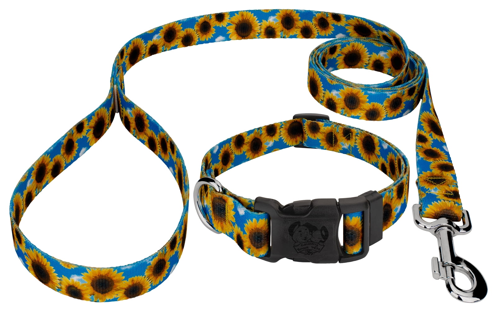 Country Brook Design Deluxe Sunflowers Dog Collar and Leash Walmart