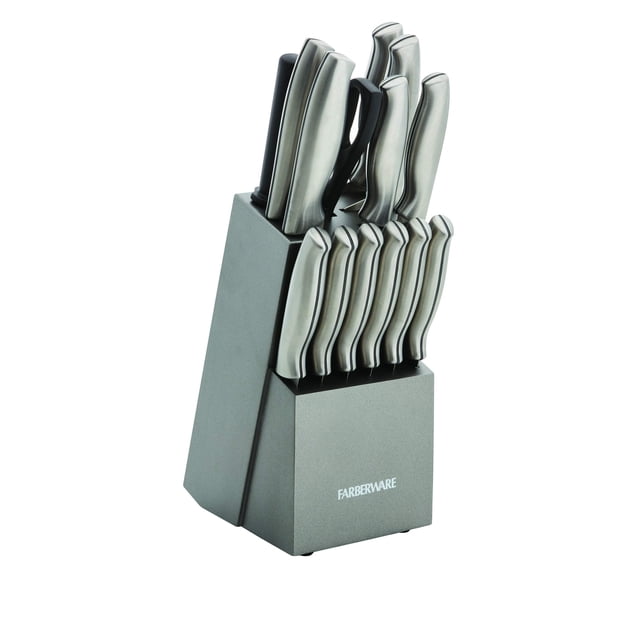 Juego de bloques de cuchillos Farberware de acero inoxidable estampado, 15 piezas