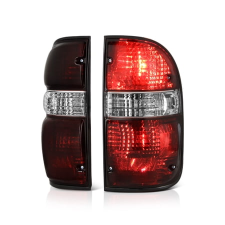 VIPMOTOZ Smoke Red Lens OE-Style Tail Light Lamp Assembly For 2001-2004 Toyota Tacoma Pickup Truck