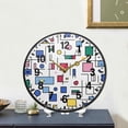 thumbnail image 4 of Yayeee Wall Clock Battery Operated 11.9" Silent Quartz Non-Ticking for Living Room Decor, Colorful Cartoon Graphic, 4 of 8