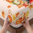 thumbnail image 3 of Twin XL Size Fitted Sheet Set - Red Truck Fall 2 Piece Bedding Sets 16" Deep Pocket Fitted Sheet with 1 Pillowcases, Thanksgiving Pumpkins Maple Leaves Branches Brushed Microfiber Hotel Bed Sheets, 3 of 9