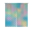 thumbnail image 1 of ABPHQTO Fish Scale Magic Mermaid Tail Japonés Noren Cortina Puerta Ventana Tratamiento Cortinas 85x90 cm, 1 of 1