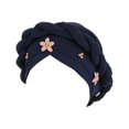 thumbnail image 3 of WCJM Sun Hats for Women Wide Brim Beach Hat Straw Visor Ponytail Summer Uv Packable Foldable Beach Vacation Essentials Hat Dough Braid Headband Hat Flower Nail Golden Pearl Muslim Hat, 3 of 3
