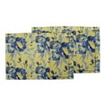 thumbnail image 3 of S4Sassy Yellow Leaves & Peony Floral Printed Dining Room Reversible Tablemats With Napkins set, 3 of 3