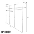 thumbnail image 3 of PIPE DECOR 115" Galvanized Steel Wall- and Floor-Mounted Modular Pipe Clothing Rack Kit, DIY Industrial Open Wardrobe for Home or Retail Spaces, 3 of 10