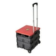 thumbnail image 2 of dbest products Quik Cart Collapsible Rolling Crate on Wheels for Teachers Tote Basket 80 lbs Capacity, Made from Heavy Duty Plastic and Used as a Seat, Standard, Red, 2 of 6