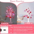 thumbnail image 5 of 2 Pack Valentine's Day Decoration Glow Birch Tree with 24 Heart Shaped Ornaments, USB with Timer and Battery Operated, Glowing Artificial Tree Indoor Bedroom Wedding Party Valentine's Day Decoration, 5 of 7