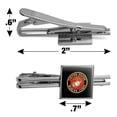 thumbnail image 3 of Marines USMC Emblem Black Yellow Red Officially Licensed Square Tie Bar Clip Clasp Tack- Silver or Gold, 3 of 6