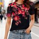 thumbnail image 1 of Xuyuer Short Sleeve Shirts for Women Spring Striped Crew neck Business Casual Tops Loose Work Blouses Women's Tops Summer Shirts Dressy Blouses for Women S-2XL Fashion Outfits 2026, 1 of 6