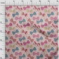 thumbnail image 3 of oneOone Velvet Light Pink Fabric Kids Bow Tie Sewing Material Print Fabric By The Yard 58 Inch Wide, 3 of 4