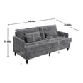 thumbnail image 7 of Knubmt 2 Seater Loveseat Sofa with Wood Frame, Modern Upholstered Fabric Sofa Couch for Home, Living Room, Office, Gray, 7 of 7