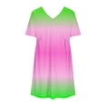 thumbnail image 4 of Puntoco Vestido De Manga Corta Con Cuello En V, Vestido De Verano De Manga Corta De Color Liso Para Mujer Rosa M, 4 of 4