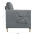 thumbnail image 6 of 3 Seater Sofa,79.5" Mid Century Modern Upholstered Sofa Couch with 2 Side Storage Pockets,Solid Wood Fabric for Living Room,Gray, 6 of 7