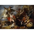thumbnail image 2 of Benjamin West 18x14 Black Ornate Wood Framed Double Matted Museum Art Print Titled - Alexander III of Scotland Rescued from the Fury of a Stag by the Intrepidity of Colin Fitzgerald (‘T, 2 of 5