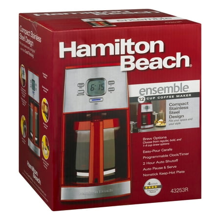 Hamilton Beach - Ensemble 12-Cup Coffee Maker - Red/Stainless-Steel