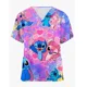 thumbnail image 4 of Camisetas de uniforme de enfermera, camisetas con cuello en V, ropa de hospital de Disney Stitch para mujer, camisetas de verano 2024 con bolsillos para mujer, 4 of 5