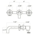 thumbnail image 3 of JERFIT Gold Wall Mounted Bathroom Sink Faucet, Brushed Brass Vessel Faucet with Cross Handles for Modern Bathroom, 3 of 10